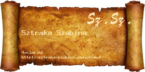 Sztraka Szabina névjegykártya